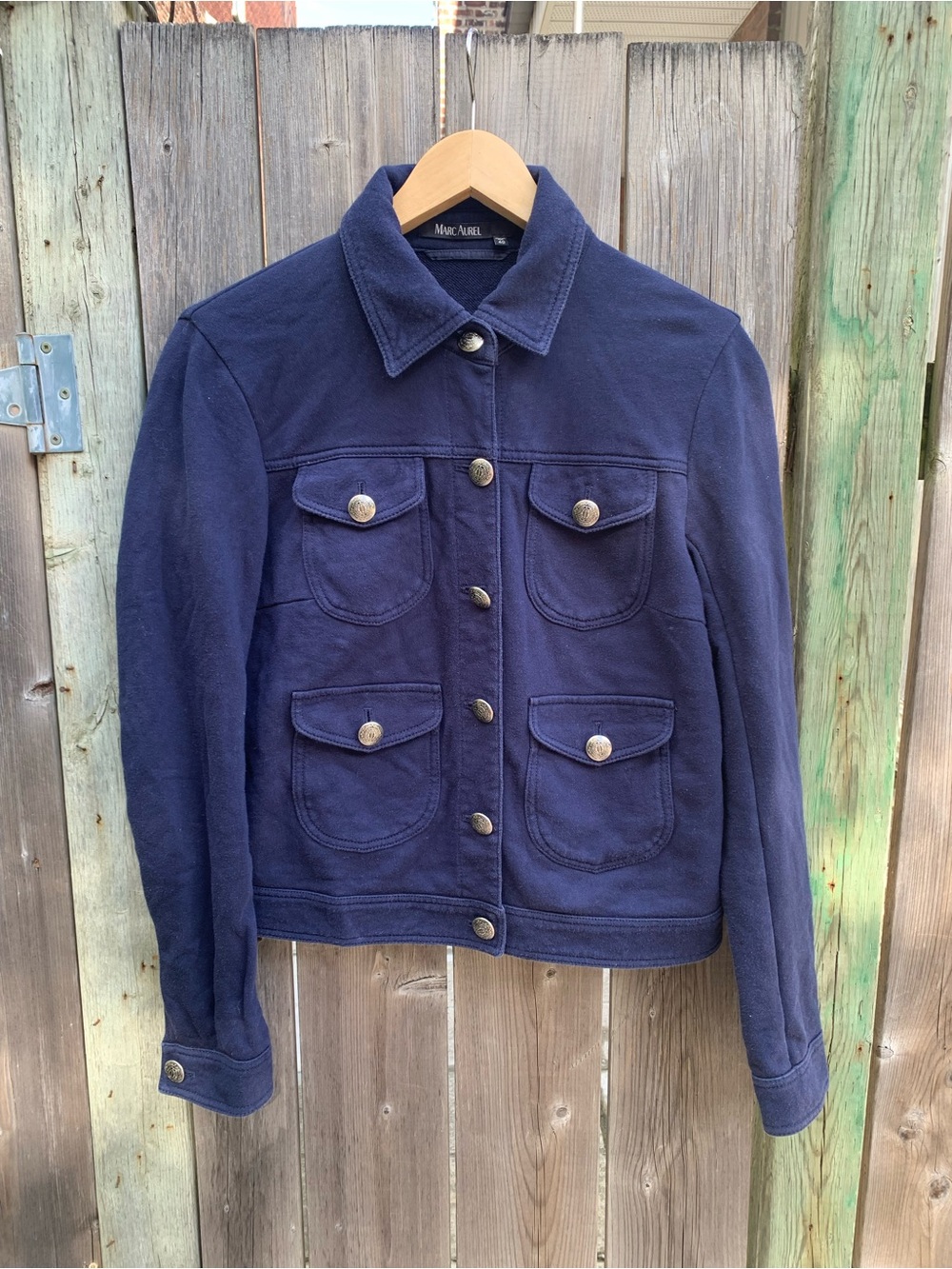 Marc Aurel Navy Blue Utility Sweatshirt Jacket - Size 40 (US M/L)